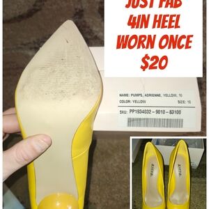 JustFab Bright Yellow Heels